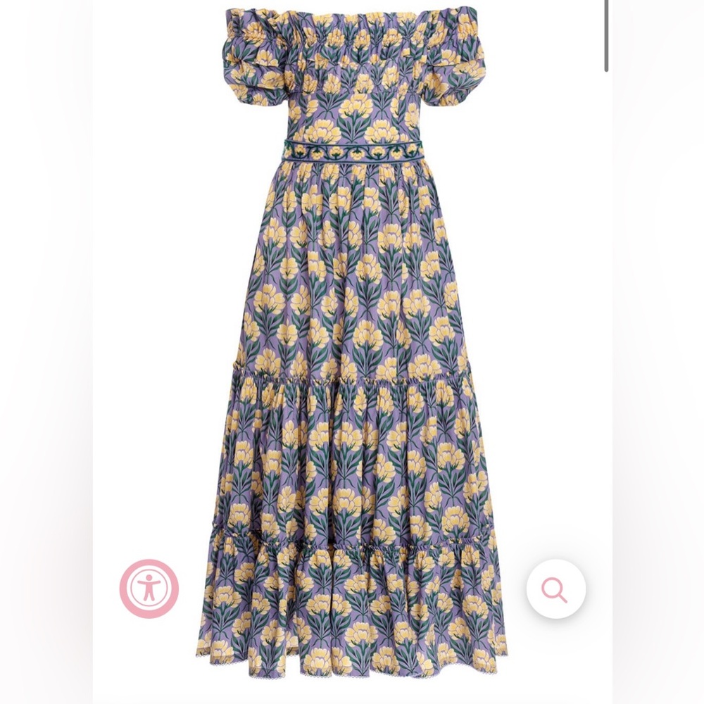 Agua by Agua Bendita Banana Off Shoulder Dress